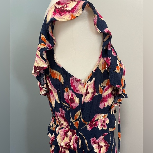 🚨 Band of gypsies Ruffle open front midi floral dress - Picture 3 of 8
